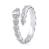 Certified 0.7ct Natural Diamond 10K Gold Serpenti Inspired Viper Snake White Ring