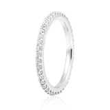 Certified 14K Gold 0.5ct Natural Diamond G-SI Wedding Thin Single Full Band White Ring