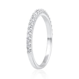Certified 0.26ct Natural Diamond G-SI 14K Gold Wedding Thin Half Band White Ring