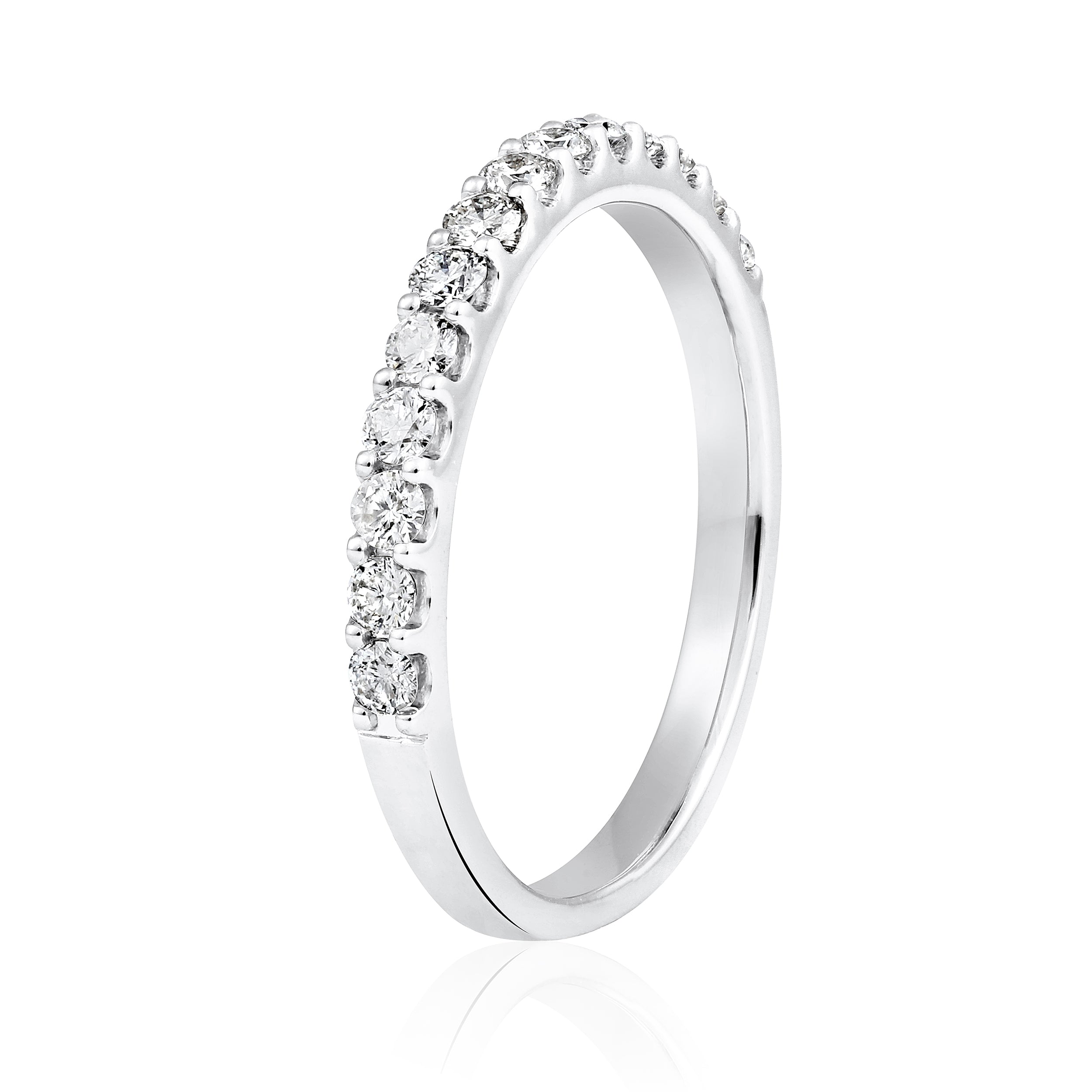 Certified 14K Gold 0.5ct Natural Diamond G-SI Wedding Thin Single Half Band White Ring