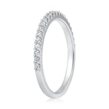Certified 14K Gold .26ct Natural Diamond G-SI Wedding Thin Single Half Band White Ring
