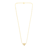 Certified 14K Gold 0.13ct Natural Diamond Phoenix Fly Eagle Hawk Charm Necklace