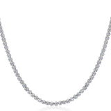 Certified 14K Gold 3ct Natural Diamond G-SI 3mm Buttercup Tiger Prong Tennis White Necklace