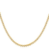 Certified 14K Gold 4ct Natural Diamond F-SI 3.15mm Buttercup Tiger Prong Tennis Yellow Necklace