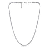 Certified 14K Gold 4ct Natural Diamond G-SI 3.2mm Buttercup Tiger Prong Tennis White Necklace
