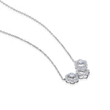 Certified 14K Gold 0.6ct Natural Diamond F-VVS Rose-Cut Cushion 3 Flower White Necklace