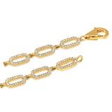 Certified 14K Gold 0.8ct Natural Diamond E-SI Paperclip Link Chain Yellow Bracelet
