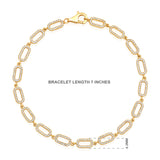 Certified 14K Gold 1.6ct Natural Diamond F-SI Paperclip Link Chain Yellow Bracelet