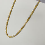 Certified 14K Gold 3ct Natural Diamond F-SI 2.9mm Buttercup Tiger Prong Tennis Yellow Necklace