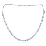 Certified 20ct 4.3mm Natural Diamond 14K Gold Wedding Round Tennis White Necklace