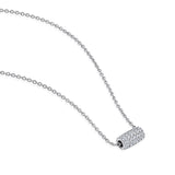 Certified 14K Gold 0.5ct Natural Diamond E-VS Designer Roller Charm White Necklace