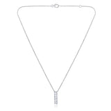 Certified 14K Gold 0.44ct Natural Diamond F-VS Designer Double Bar White Necklace
