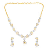 Certified 5.1ct Natural Diamond G-VS 14K Gold Queen Wedding Necklace Earrings Yellow Set