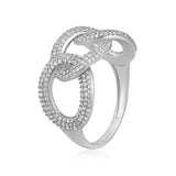 Certified 14K Gold 0.6ct Natural Diamond F-I1 Designer Knot Link Wedding White Ring