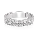 Certified 14K Gold .3ct Natural Diamond G-I1 4.5mm Thick Half Eternity Band White Ring