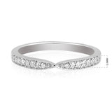 Certified 14K Gold 0.14ct Natural Diamond G-I1 Designer Thin Half Band White Ring