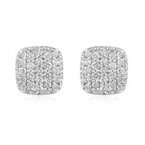 Certified 14K Gold 0.5ct Natural Diamond G-SI Cushion Square Stud White Earrings