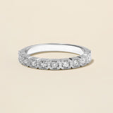 Certified 14K Gold 0.3ct Natural Diamond G-I1 Designer Wedding Band White Ring