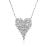 Certified 14K Gold 0.33ct Natural Diamond F-I1 Heart Shape Charm White Pendant White Necklace