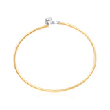 Certified 14K Gold 0.6ct Natural Diamond F-VS Designer Circle Bangle Yellow Bracelet