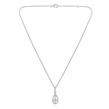 Certified 14K Gold 0.21ct Natural Diamond F-VS Designer Pear Peace Sign White Necklace