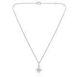 Certified 14K Gold Natural Diamond F-VS Small Shining Star Charm White Necklace