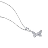 Certified 14K Gold 0.34ct Natural Diamond F-VS Designer Butterfly White Necklace