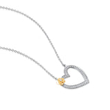 Certified 14K Gold 0.2ct Natural Diamond F-VS Heart Flower White Necklace