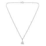 Certified 14K Gold 0.2ct Natural Diamond F-VVS Triangle White Necklace Earrings Set