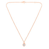 Certified 14K Gold 0.2ct Natural Diamond F-VVS Designer Rose Necklace Earrings Set