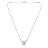 Certified 14K Gold 0.5ct Natural Diamond G-VS Designer Butterfly White Necklace