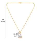 Certified 14K Gold F-VVS Natural Diamond Infinite Love Heart Charm Yellow Necklace