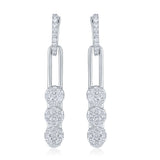Certified 2.8ct Natural Diamonds 14K Gold Designer Y White Necklace Long Earrings Set