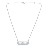 Certified 14K Gold 1.1ct Natural Diamond F-VS Designer Dentele Geometric White Necklace