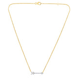 Certified 14K Gold 0.3ct Natural Diamond G-VS Designer Arrow Yellow Necklace