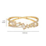 Certified 2ct Natural Diamond Baguette F-VVS 14K Gold Designer Bangle Yellow Bracelet