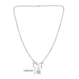 Certified 14K Gold 0.7ct Natural Diamond F-VVS Kite Key Lock Ball Charm White Necklace