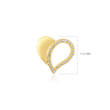 14K Gold 0.1ct Natural Diamond Heart Love Open CutOut Stud Earrings