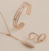 Certified 18K Gold 1.3ct Natural Diamond F-VVS Designer Bullet Rose Necklace
