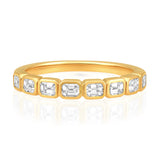 14K Gold 0.75ct Natural Diamond H-VS Emerald Stack Eternity Band Ring