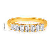 14K Gold 0.95ct Natural Diamond H-VS ÃŠEmerald Half Eternity Band Ring