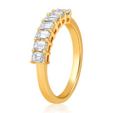 14K Gold 0.95ct Natural Diamond H-VS ÃŠEmerald Half Eternity Band Ring