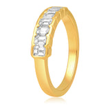 14K Gold 1ct Natural Diamond H-VS Emerald Channel Eternity Band Ring