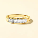 14K Gold 1ct Natural Diamond H-VS Emerald Channel Eternity Band Ring