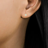 Certified 14K Gold 1ct Natural Diamond Solitaire Bezel Stud  Earrings