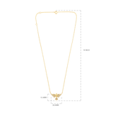 Certified 14K Gold 0.13ct Natural Diamond Phoenix Fly Eagle Hawk Charm Necklace