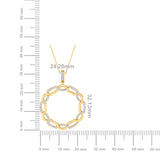 Certified 14K Gold 0.3ct Natural Diamond F-VS Designer Circle Charm White Necklace