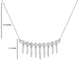 Certified 14K Gold 0.9ct Natural Diamond F-VVS Designer Choker Fringe White Necklace