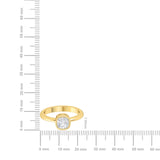 Certified 14K Gold 1.3ct Natural Diamond Cushion Engagement Bezel  Ring