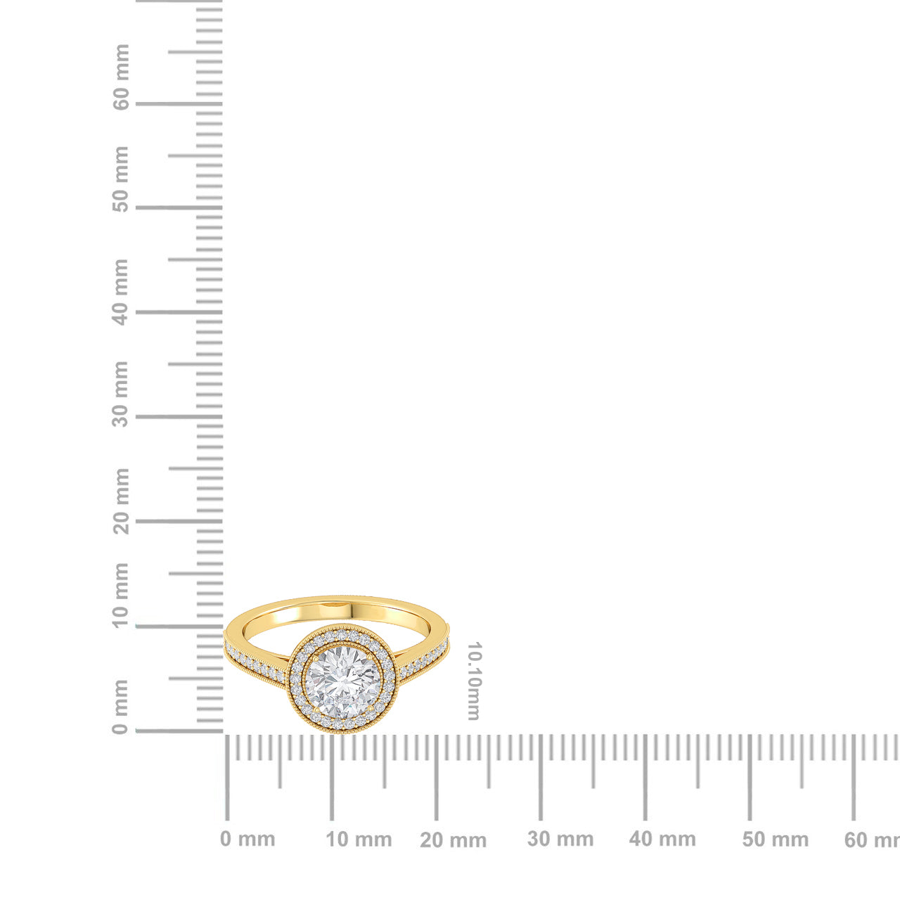 Certified 14K Gold 1.24ct Natural Diamond Halo Engagement Solitaire Cathedral  Ring